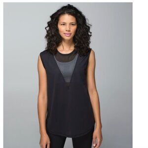 Lululemon Lab Edge Tee Deep V Sleeveless Tank Black size 14‎